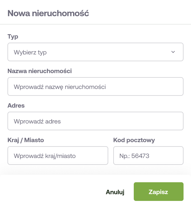 Dodaj nieruchomość